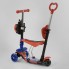 Самокат триколісний Best Scooter 92059 Колеса поліуретан, світяться Батьківська ручка Червоно-синій