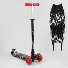 Самокат трехкодесний Best Scooter MAXI А 25463 /779-1318 Колеса з підсвічуванням Поліуретан Чорний з червоним