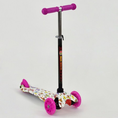 Самокат Best Scooter MINI 779-1296 колеса PU світяться Білий з рожевим