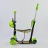 Самокат триколісний Best Scooter 33650 Колеса поліуретан Світяться Батьківська ручка Зелений