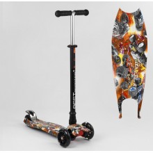 Самокат трехкодесний Best Scooter MAXI 779-1537 Колеса з підсвічуванням Поліуретан Помаранчевий
