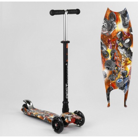 Самокат трехкодесний Best Scooter MAXI 779-1537 Колеса з підсвічуванням Поліуретан Помаранчевий