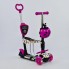 Самокат триколісний Best Scooter 58420 Колеса поліуретан Світяться Батьківська ручка Рожевий
