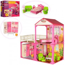Кукольный домик Shifeng Toys 6982В "My Lovely Villa" Двухэтажный с мебелью Розовый