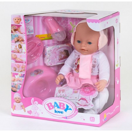 Кукла пупс Baby ВL 010 В 8 функций с аксессуарами 43 см