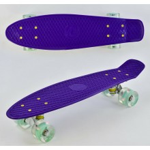 Скейт Пенні борд Best Board 0660 фіолетовий, дошка = 55 см, колеса PU, світяться