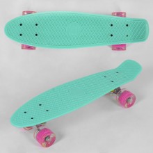 Скейт Пенні борд Best Board 6060 лонгборд дошка 55 см світяться поліуретанові колеса, бірюзовий