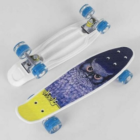 Скейт пенні борд Best Board F 8740 Колеса з підсвічуванням Поліуретан Дека 55 см для фрірайду Принт