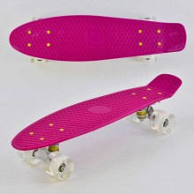 Пенні борд Best Board 9090 дошка 55 см Rолёса PU світяться Малиновий