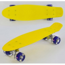 Скейт Пенні борд Best Board 1010 лонгборд дошка 55 см, колеса PU, світяться жовтий