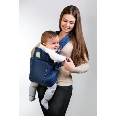 Рюкзак-кенгуру Baby Breeze 0307 с жесткой спинкой 3-18 месяцев Синий