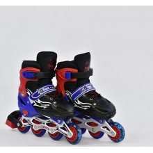 Роликовые коньки Best Rollers А 25517/07709 раздвижные. Кнопочная система регулирования размера L (38-41), колёса PVC, d=7 см, переднее светится. Подшипники  ABEC 7. Красный(А 25517/07709А)