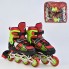 Роликовые коньки Best Roller А 25497/08110 раздвижные. Размер (39-42).  Колёса полиуретан PU, переднее колесо светится, d=7 см. Подшипники ABEC-7. Красный, черный (А 25497/08110А)