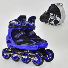 Роликовые коньки раздвижные Best Rollers 6014 . Размер "M" 35-38. Беговые. Подшипники АВЕС 7. Синий.(6014А) 