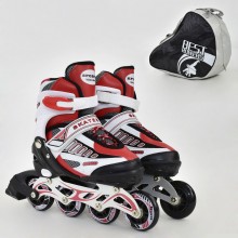 Роликовые коньки Best Roller 8803. Кнопочный регулятор размера L (39-42). Колеса полиуретан, подшипники ABEC 7. Рама алюминий. Красный (8803А)