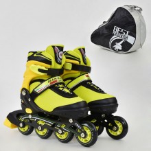 Роликовые коньки Best Rollers 8902. Размер (35-38). Колеса пулиуретан, рама алюминий,подшипники ABEC 7. Желтый (8902А)
