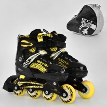 Роликовые коньки раздвижные Best Rollers 5800. Размер  39-42. Колеса полиуретан. Подшипники АВЕС 7. Желтый.(5800А)