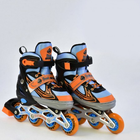 Роликовые коньки Best Roller А 25502/08780. Размер L (38-41). Колеса из полиуретана (d=7 см) на подшипниках ABEC 7, переднее колесо светится. Оранжевый (А 25502/08780А)