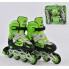 Роликовые коньки Best Rollers А 25519/02255 раздвижные. Кнопочная система регулирования размера L (38-41), колёса PVC, d=7 см, переднее светится. Подшипники  ABEC 7. Зеленый(А 25519/02255А)