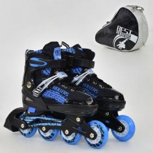 Роликовые коньки раздвижные Best Rollers 5800. Размер  39-42. Колеса полиуретан. Подшипники АВЕС 7. Голубой.(5800А)