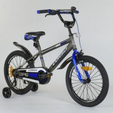 Детский велосипед Corso ST-3102 MAXspeed колеса противоударные 18" Серый с синим