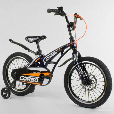 Детский велосипед Corso MG-18 W 279 Магниевая рама Дисковые тормоза Колёса 18" Синий
