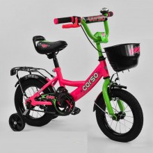 Детский велосипед Corso G-12407 Ручной тормоз Корзина Колеса 12" Розовый
