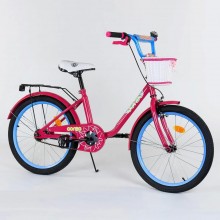 Детский велосипед Corso 2010 Колеса 20” Ручной тормоз Корзинка Розовый