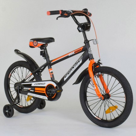 Детский велосипед Corso ST-4044 MAXspeed колеса 18" Темно-серый с оранжевым