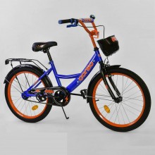 Детский велосипед Corso G-20130 ручной тормоз Колеса 20” Корзинка Синий