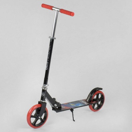 Самокат двухколесный Best Scooter 30458 складной, колеса PU 20см. Черный