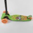 Самокат детский Best Scooter 92324 трехколесный,складной с фонариком. Зеленый