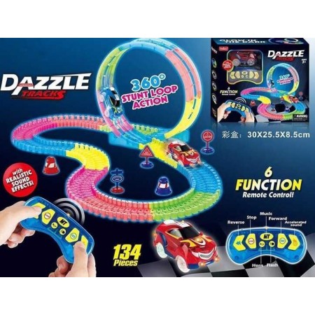 Автотрек гоночний Dazzle Tracks 136 з пультом управління 134 деталі
