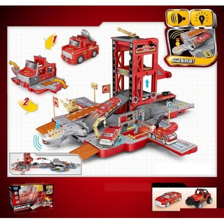 Ігровий набір Гараж Toys Е 7001 / G-0110 Паркінг зі звуковими та світловими ефектами Червоний