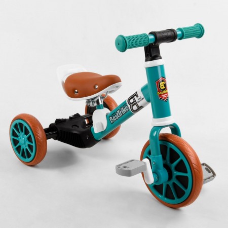 Триколісний велосипед-біговел BEST TRIKE 73543 колеса EVA Бірюзовий