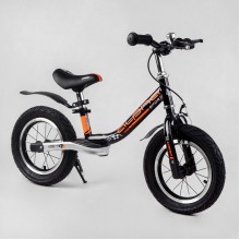 Біговел Corso 64500 серія "Alpha Sport" Ручне гальмо Надувні колеса 12" Чорний з помарагчевим