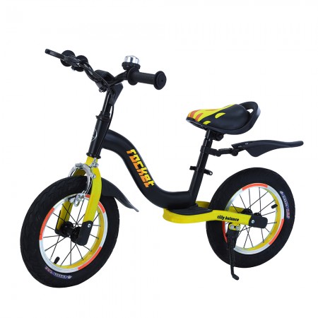 Біговел TILLY BALANCE Т-212520/1 Rocket Колеса надувні 12" Гальмо ручне Жовтий