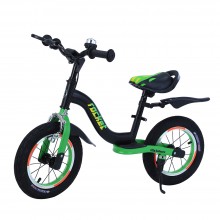 Біговел TILLY BALANCE Т-212520/1 Rocket Колеса надувні 12" Гальмо ручне Чорний з зеленим