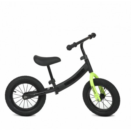 Біговел PROFI KIDS M 5457A Надувні колеса 12" Чорний з салатовим