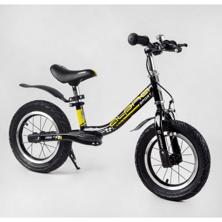 Біговел Corso Alpha Sport 10631 з ручним гальмом Надувні колеса 12" Чорно-жовтий