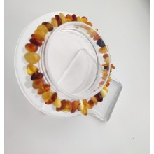 Браслет MINOV 0615 з натурального бурштину на гумці Медових і коньячних відтінків