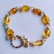 Браслет MINOV 2694 з натурального бурштину  відтінок медовий