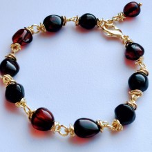 Браслет MINOV 3021 з натурального бурштину  відтінок чорний
