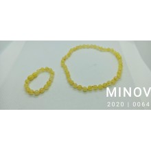 Комплект MINOV 0064 Намисто браслет з бурштину для дітей Лікувальні Медовий відтінок