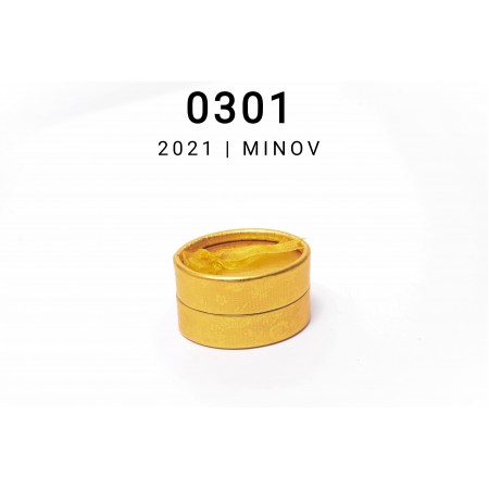 Подарункова коробочка MINOV 0301 для ювелірних прикрас Овальна з бантиком Золотий