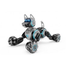 Собака робот на радиоуправлении SYRCAR STUNT DOG 666-800A Интерактивная игрушка Серый