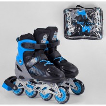 Роликовые коньки  раздвижные Best Rollers 20005 S Размер 30-33 Колеса ПВХ с подсветкой Сумка Синий