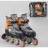 Роликові ковзани Best Rollers 5977-М розсувні Розмір 34-37 Колеса PU з підсвічуванням Сумка Сірий з помаранчевим