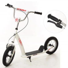Самокат iTrike  SR 2-047-W двухколесный Колеса резиновые 12" Ручные тормоза  V-brake на переднее колесо Белый