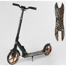 Двоколісний самокат Best Scooter 34750 складаний з амортизатором Чорний з помаранчевим